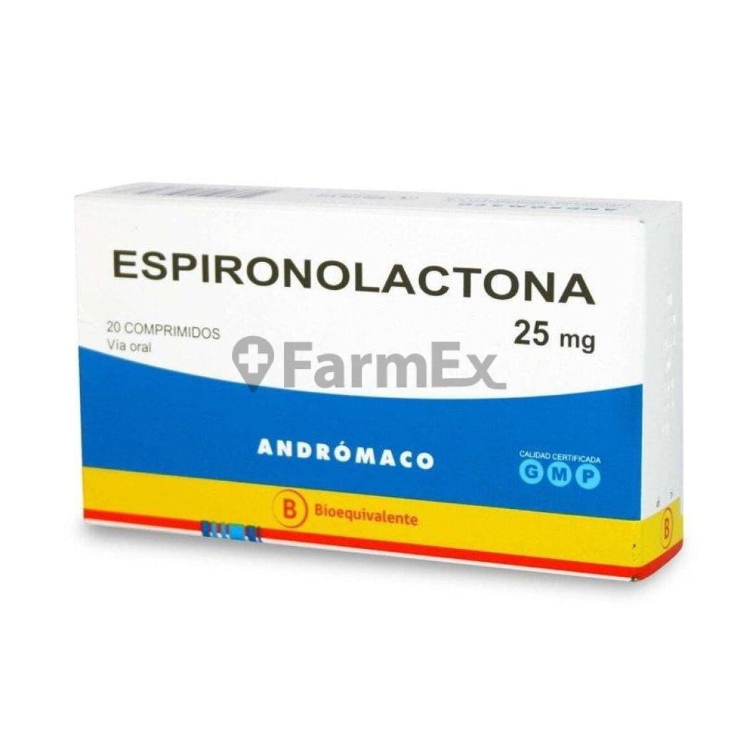 Espironolactona 25 mg x 20 comprimidos Farmex-Fonasa-Persistente